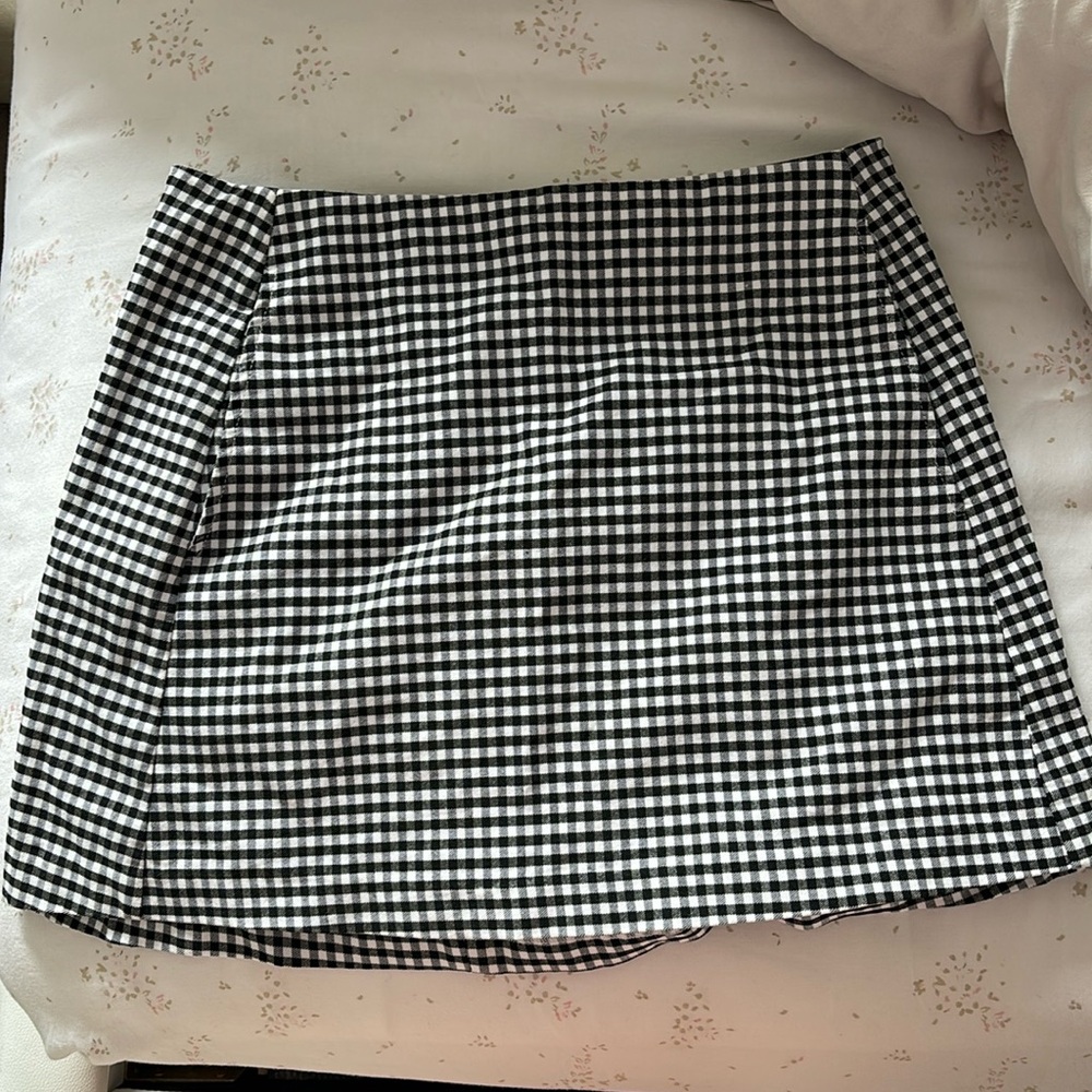 Gingham Black and White Skirt